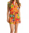 Karlie Multi Floral Utility Romper In Multi