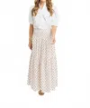 Karlie Petite Blossoms Smock Maxi Skirt In Red In White