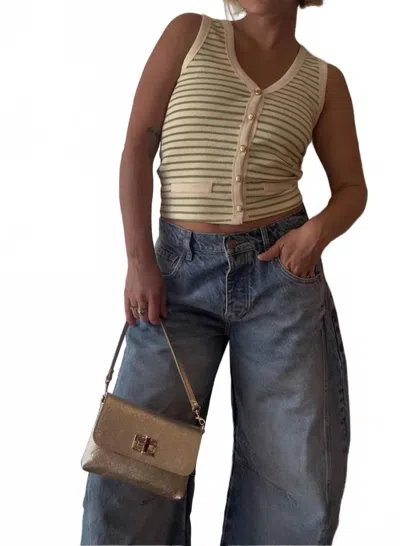 Karlie Preppy Edit Vest In Yellow In Brown