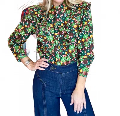 Karlie Reese Floral Top In Green