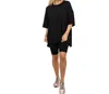 Karlie Ribbed Crew Knit Tunic Top In Black In Black