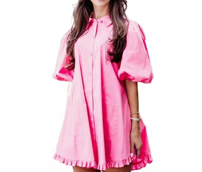 Karlie Ruffle Pocket Dress In Pink
