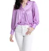 Karlie Satin Pleated Top In Purple In Purple