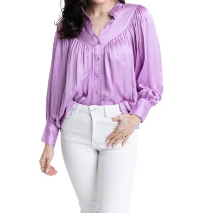 Karlie Satin Pleated Top In Purple