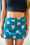 Karlie Scallop Active Skort In Teal Poppy In Multi