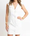 Karlie Scallop Vneck Sleeveless Dress In Ivory In Multi