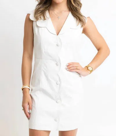 Karlie Scallop Vneck Sleeveless Dress In Ivory In Multi