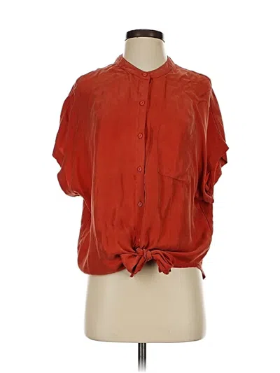 Pre-owned Karlie Short Sleeve Blouse In Brown