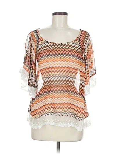 Pre-owned Karlie Short Sleeve Blouse In Orange