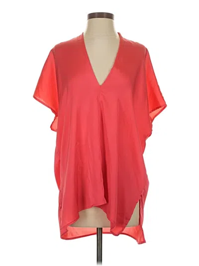 Pre-owned Karlie Short Sleeve Blouse In Red