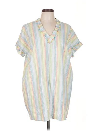 Pre-owned Karlie Short Sleeve Button Down Shirt In Yellow