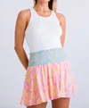 Karlie Smocked Skort In Mix Floral In Multi