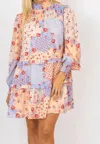 Karlie Smocked Tier Dress In Tan Floral In Multi