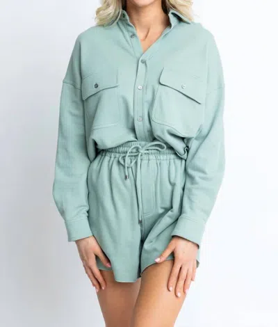 Karlie Solid French Terry Short Set In Green
