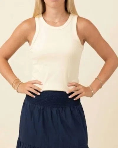 Karlie Solid Ribbed Tank Top In Butter Yellow In Neutral