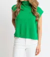 Karlie Solid Sleeveless Turtleneck Sweater In Green In Green