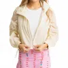 Karlie Solid Sport Jacket With Hood In Ivory In Neutral
