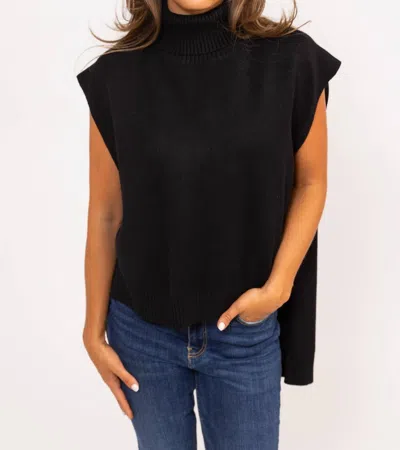 Karlie Solid Turtleneck Sweater Tunic In Black