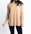 KARLIE SOLID TURTLENECK SWEATER TUNIC IN CAMEL