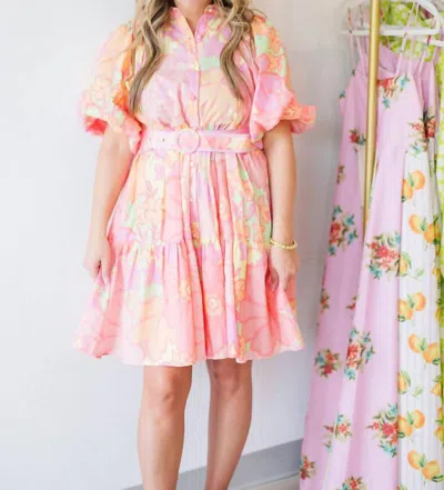 Karlie Sorbet Swing Mini Dress In Jovi Sunset In Multi