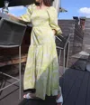 Karlie Sunshower Tie-back Maxi Dress In Lime In Multi