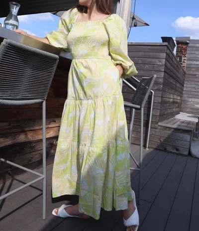 Karlie Sunshower Tie-back Maxi Dress In Lime