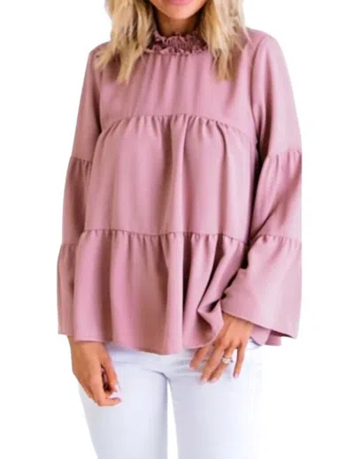 Karlie Tier Boho Top In Rose In Pink