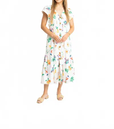 Karlie Toucan Fruit Dress In Multi In White