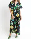 Karlie Toucan Jungle Kaftan Maxi Dress In Black In Black