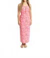 Karlie Tropical Linen Maxi Skirt In Pink In Pink