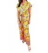 Karlie Tropical Satin Jumpsuit In Multi In Multi