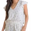 Karlie Turn Back Time Vintage Floral Gauze Top In Ivory In White