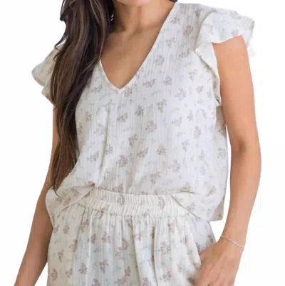 Karlie Turn Back Time Vintage Floral Gauze Top In Ivory In White