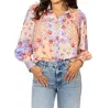 Karlie Vienna Ruffle Collar Blouse In Multi In Multi
