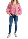Karlie Vintage Check Ric Rac Heart Tie Top In Red In Purple