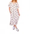 Karlie Vintage Floral V Neck Signature Maxi Dress In Ivory In Multi