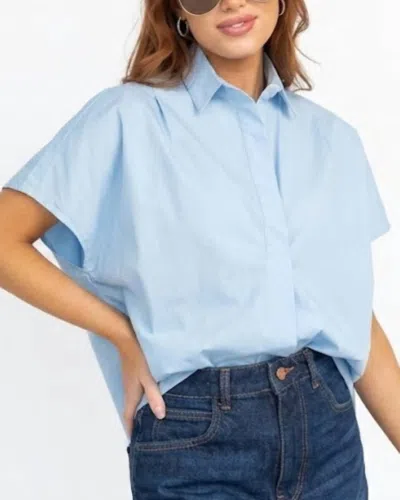 Karlie V-neck Collar Shirt In Blue