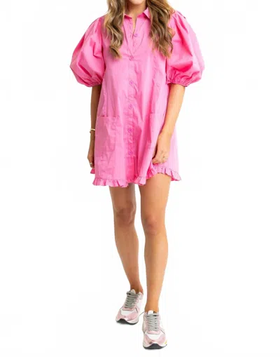 Karlie Women's Puff Ruffle Dress In Pink
