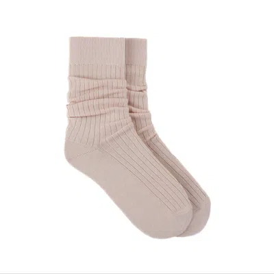 Karlina's Men's Neutrals Ribbed Cotton Sock Two Pack In Almond