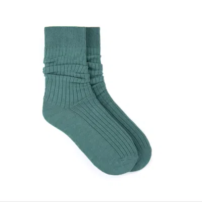 Karlina's Men's Ribbed Cotton Socks Two Pack In Pacific Blue