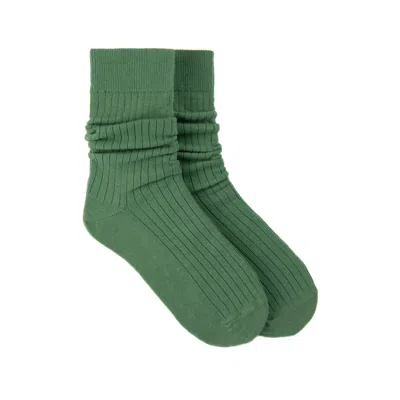 Karlina's Women's Ribbed Cotton Socks Two Pack In Forest Green
