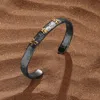 Karma And Luck Ancient Wisdom - 3 Letters Men's Cuff In Black