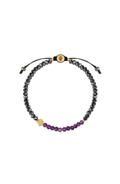 Karma And Luck Blessed Equilibrium In Dark Grey/purple/gold