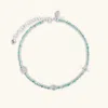 Karma And Luck Blessed Trinity - Turquoise Stone Silver Anklet