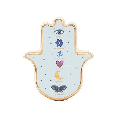 Karma And Luck Blue / Gold Boundless Miracles Hamsa Wall Blessing