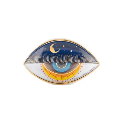 Karma And Luck Blue / White / Yellow Nocturnal Peace - Evil Eye Ceramic Statue