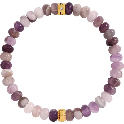 Karma And Luck Calm Spirit Amethyst Gold Bracelet In Purple