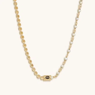 Karma And Luck Charismatic Intuition Cancer Pearl Necklace In Gold