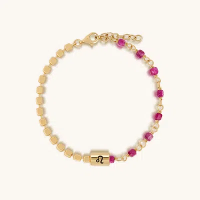 Karma And Luck Charming Vitality Leo Ruby Bracelet In Pink