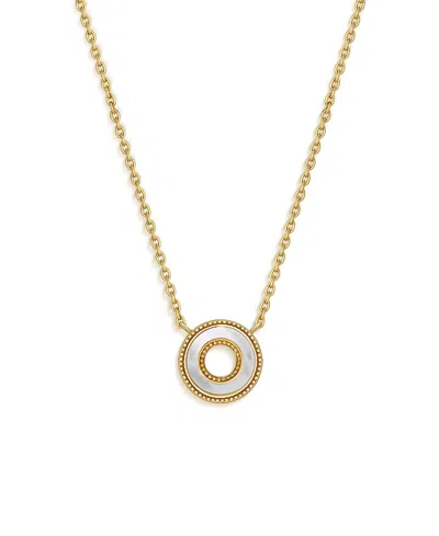 Karma And Luck Cherished Flow White Mother Of Pearl Karma Circle Gold Necklace